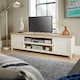 image 3 of Console TV Stand Television Unit Living Room Furniture Oak Solid | White