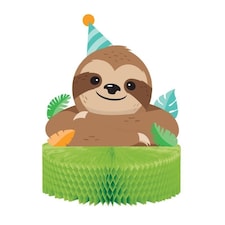 Creative Party Happy Honeycomb Sloth Party Centrepiece - Green/Brown/Blue - One Size