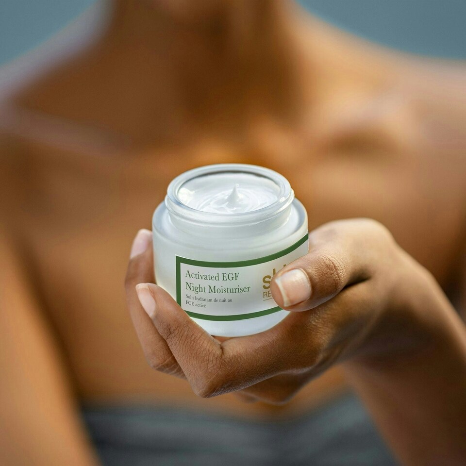 image 1 of Skin Research Activated EGF Night Moisturiser 50ml Twin Value Savings Pack