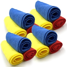 Multipurpose Microfibre Cleaning Cloth 40cm x 40cm Super Soft Washable and Lint Free - Pack of 12