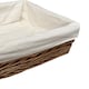 image 2 of Large Lined Antique Wash Straight Sided Wicker Tray | Brown | Brown | Large