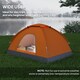 image 6 of Outsunny Camping Tent for 2 Person Dome Tent w/ Storage Pocket | Orange