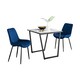 image 1 of Furniturebox Carson White Marble Effect Square Dining Table & 2 Navy Pesaro Black Leg Chairs