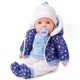 image 1 of BiBi Doll 20" Navy Baby Doll Boy with Blue Coat Outfit, Sounds & Dummy Toy