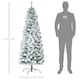 image 3 of HOMCOM 6FT Prelit Snow Flocked Christmas Tree w/ Light, Xmas Decoration Green