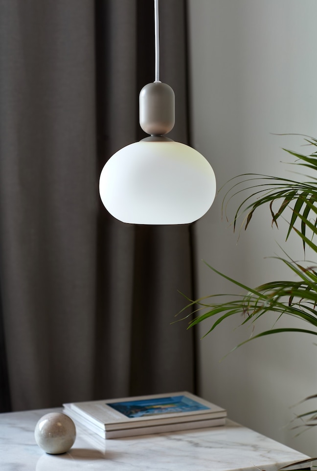 image 1 of Nordlux Notti Indoor Pendant Light Grey Glass E27 Hand Blown Glass - Mains Powered, IP20 | Grey