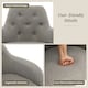 image 5 of COSTWAY Adjustable Rolling Upholstered Accent Armchair Grey