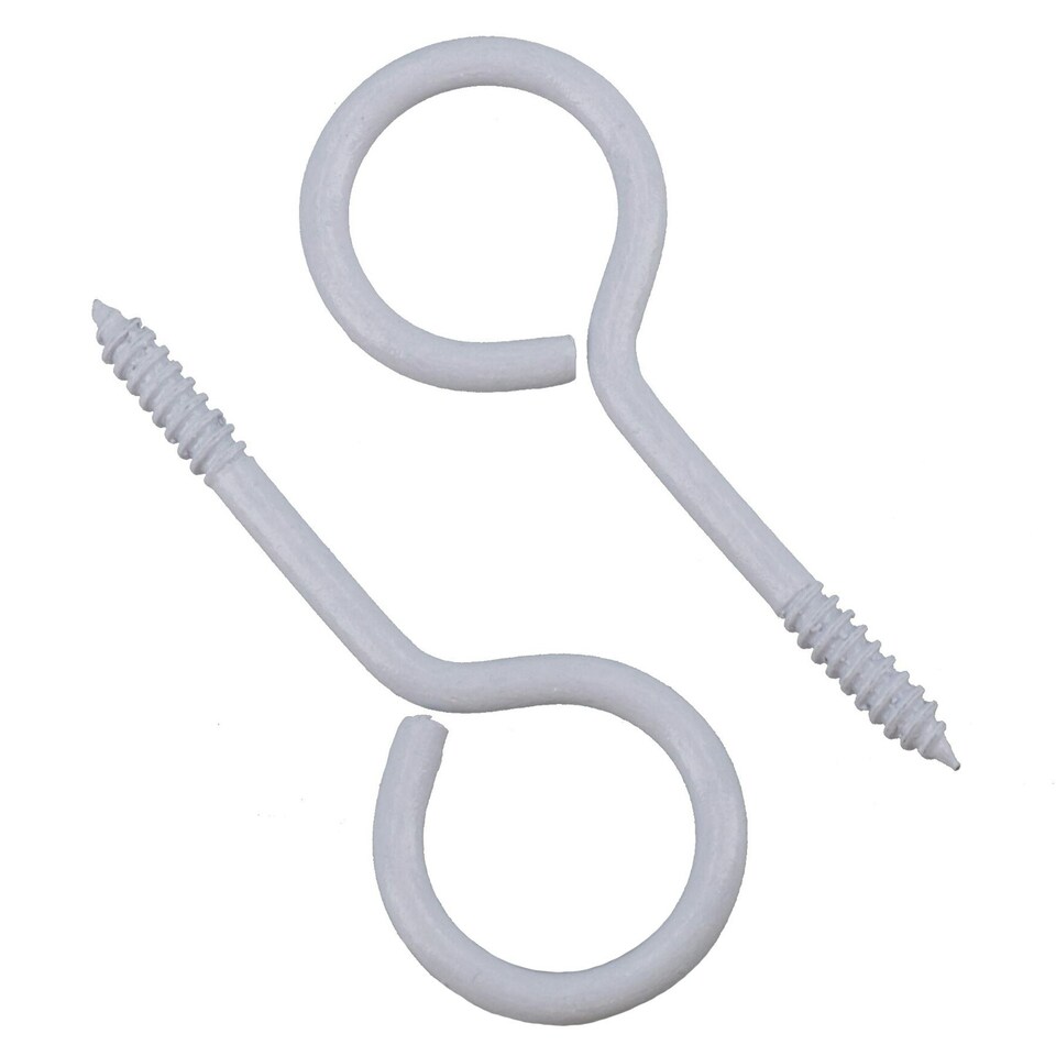 image 1 of Screw Eye Hooks Fasteners Picture Curtain Hanger 18mm Hook 60mm Length 30pc