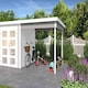 image 2 of Zambezi anbau 200x250-Log Cabin, Wooden Garden Room, Timber Summerhouse, Home Office - H211 cm Brown