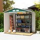 image 9 of Outsunny 7 x 4ft Metal Garden Shed, Outdoor Storage Tool House with Ventilation Slots, Foundation Kit and Lockable Double Doors, Green