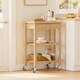 image 2 of SoBuy Kitchen Trolley with Drawer and 2 Shelves, Natural Bamboo, 22.8x15.7x33.8 in, 10.75 kg - FKW135-N