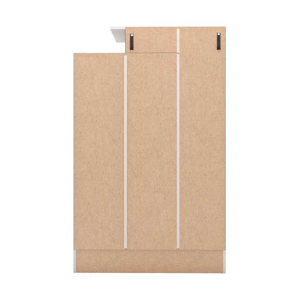 image 1 of Nevada Petite Open Shelf Wardrobe - L52 x W90 x H145 cm - White Gloss | White