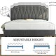 image 5 of Yaheetech 5ft King Upholstered Bed Frame with Button-Tufted Headboard Dark Grey