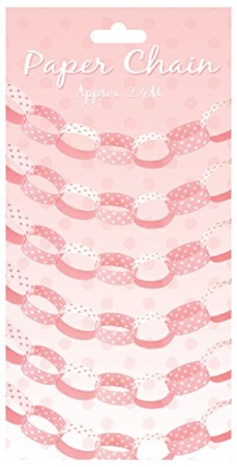 image 1 of Chain Paper Polka Dot Pink 2.4m