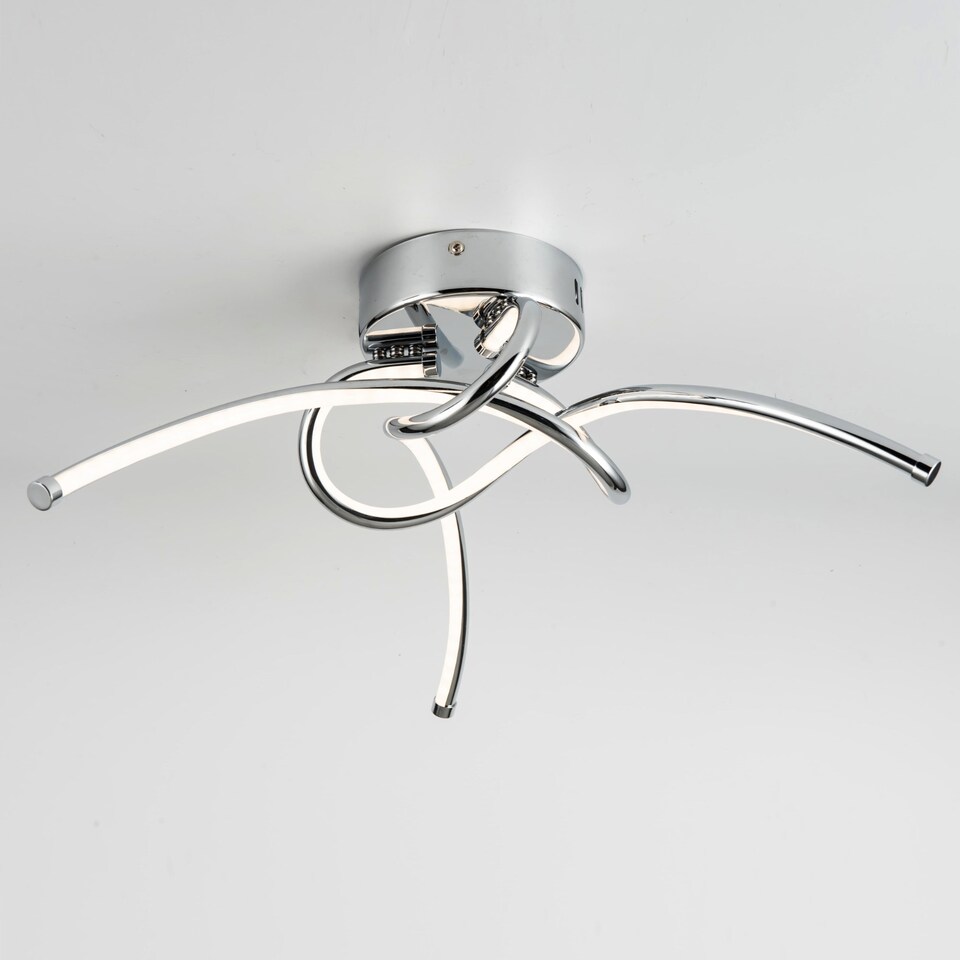 image 1 of Twist - Chrome LED Flush Ceiling Light | Chrome | 1