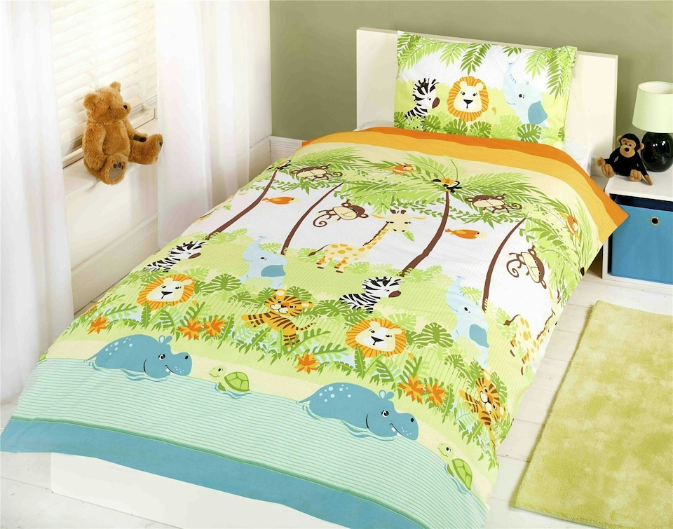 Jungle Boogie Animals Duvet Cover Set - Single