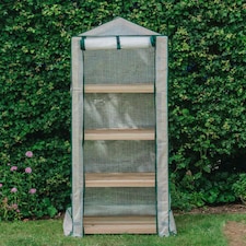 Marshalls Garden Grow It Premium 4-Tier Wooden Growhouse | Green | White | 1 x Growhouse