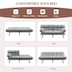 image 8 of COSTWAY 2 Seat Memory Foam Sleeper Couch Convertible Loveseat Sofa Bed Grey
