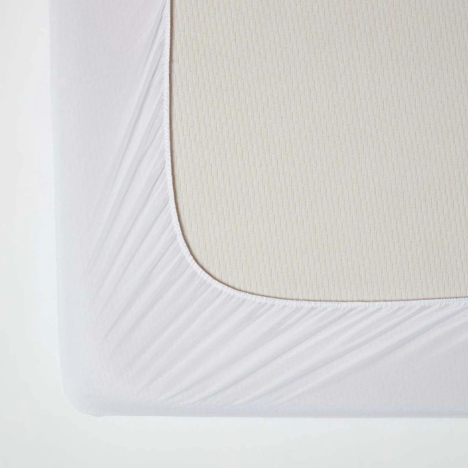 image 1 of Homescapes Terry Towelling Waterproof Mattress Protector - Kng Size | White | King