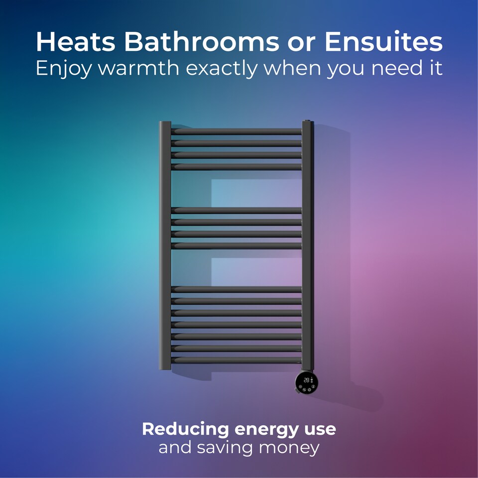 image 1 of Masterplug SmartEnergy Heated Towel Rail Radiator, Wi-Fi, 500W, Grey