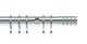 image 1 of 25-28mm Allure End Satin Silver Metal Curtain Pole Set 170 - 300cm | Silver | Silver