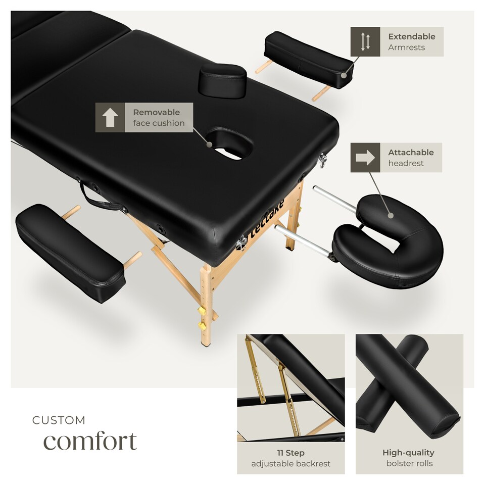 image 1 of 3 Zone Massage Table Somwang with Bolster Set | Black | black | 1