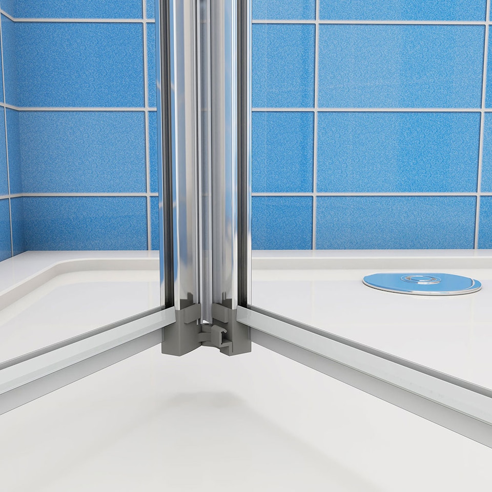 image 1 of Aica Bathrooms 900x1850mm Bi Fold Shower Door Enclosure Glass Screen Cubicle | Chrome