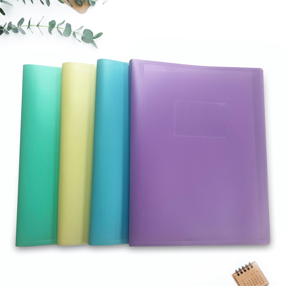image 1 of A4 Pastel Blue Coloured Flexicover 20 Pocket Display Book with Card Pocket