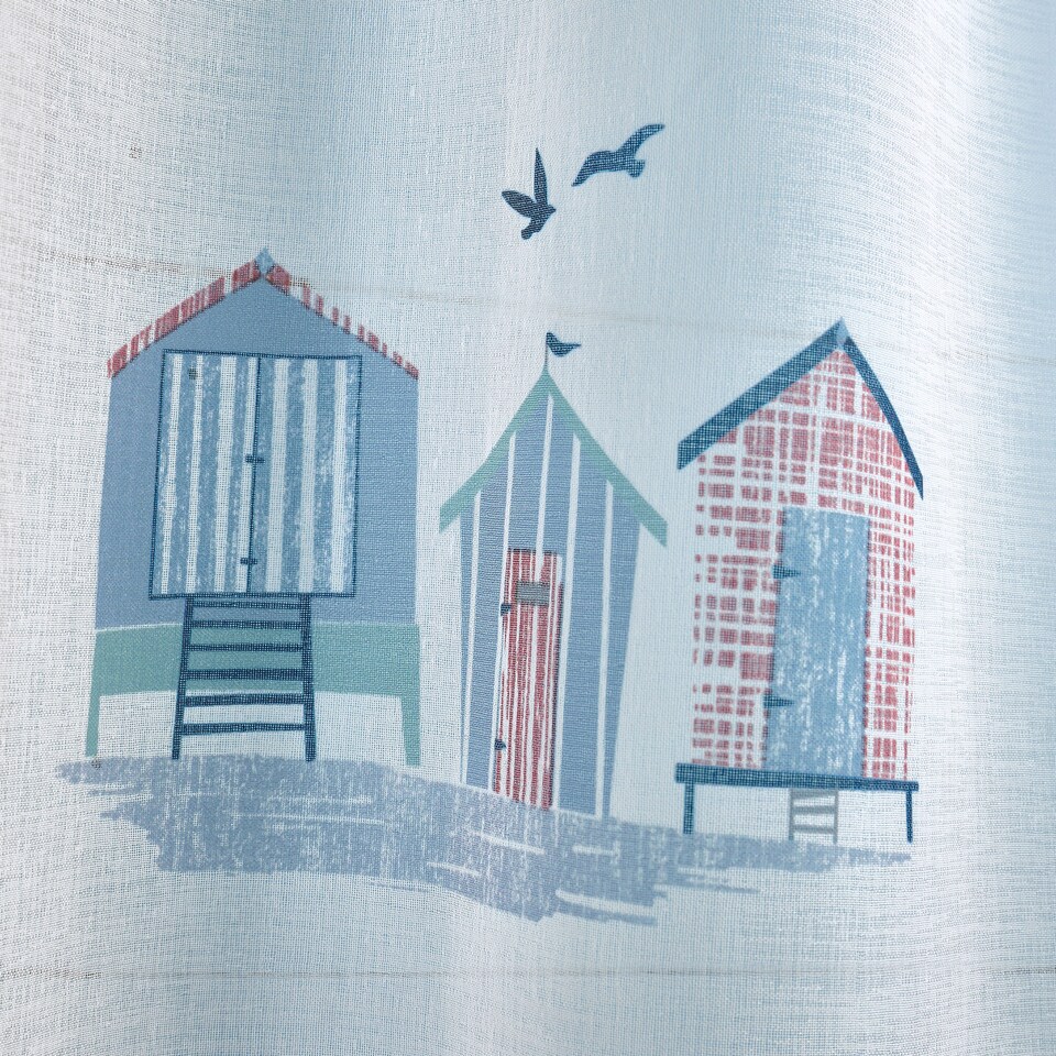 image 1 of Fusion Beach Huts Voile Panel Blue