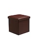 image 2 of Faux Leather Storage Ottoman Storage Box With Lid Foldable - 38x38x38cm Square White