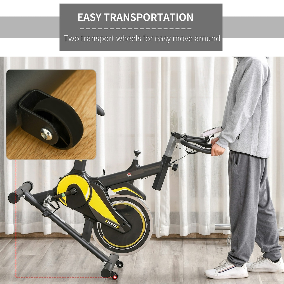 image 1 of HOMCOM Exercise Bike 10KG Flywheel Cycling w/ Adjustable Resistance LCD Display