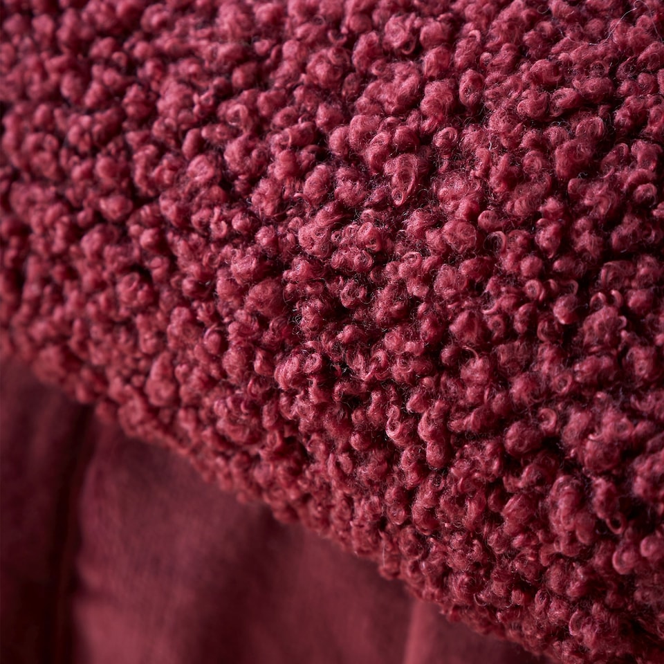 image 1 of Catherine Lansfield So Soft Velvet Boucle Blanket Throw | Red | Damson