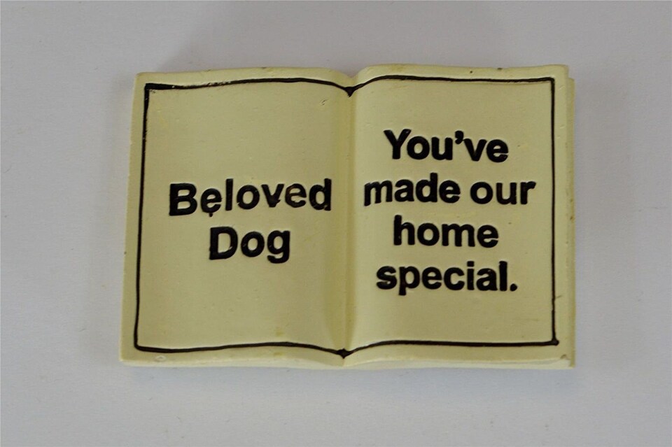image 1 of Beloved Dog Memorial Stone - Grave Book Marker - "Beloved Dog"