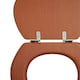 image 2 of Interiors by Premier Antique Brown Toilet Seat, Wood Effect Veneer Toilet Lid, MDF Seat Cover With Chrome-Plated Metal Hinges