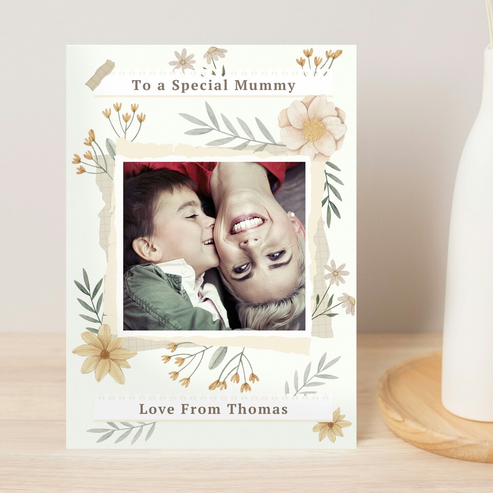image 1 of Personalised Wild Flowers Photo Upload Card
