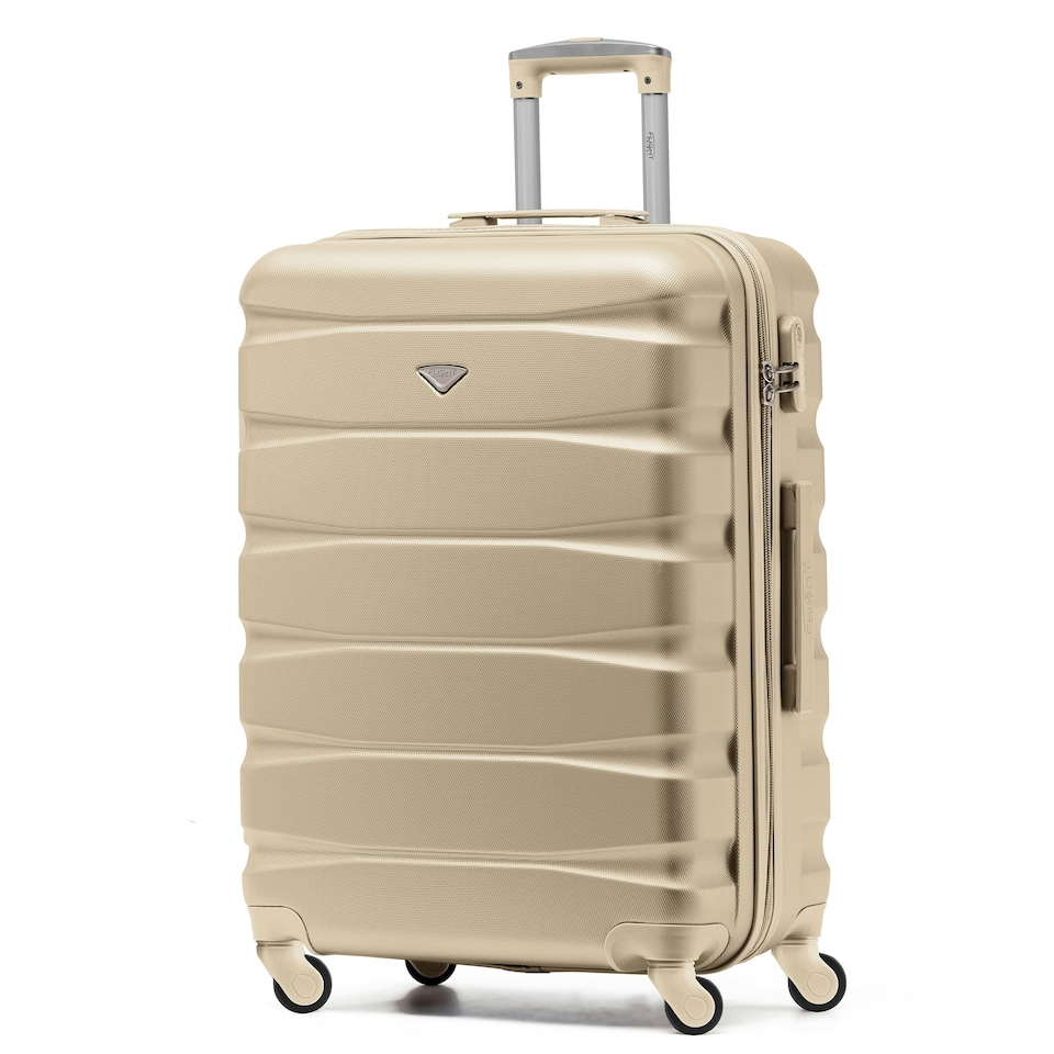 image 1 of Flight Knight 25" 4 Wheel ABS Hard Case Medium Suitcase 100+ Airlines Approved - easyJet, British Airways, Ryanair, Jet2, Emirates & Many More - Check-in | Cream | Champagne | Medium
