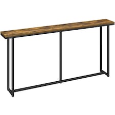 Yaheetech Extended Console Table-Rustic Brown | Brown | Rustic Browm | 160 cm L × 20 cm W × 81 cm H | 1