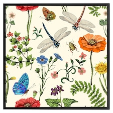 Flowers & insects (Picture Frame) Black | XS