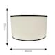 image 3 of ValueLights Eva Natural Linen Fabric with Black Trim Large Drum Light Shade Cream