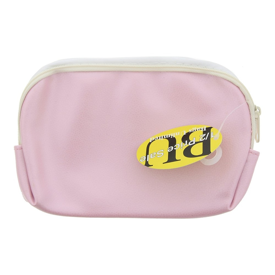 Bags Unlimited Shimmer Pink White Zip Small Pouch N/A
