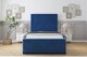 image 1 of Sloomy Somerset Navy Plush Bed Frame With Mattress With 50" Upholstered Headboard 3' Single