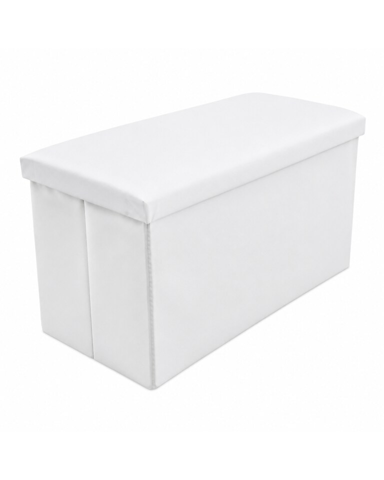 image 1 of Home Republic Foldable Faux Leather Storage Ottoman