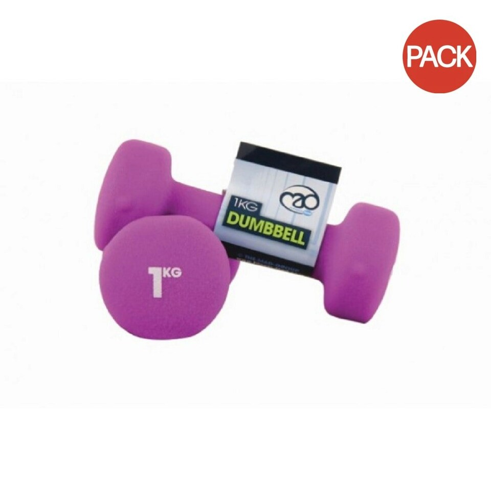 Fitness Mad Neoprene Dumbell Set (Pack Of 2) - Purple - 1kg