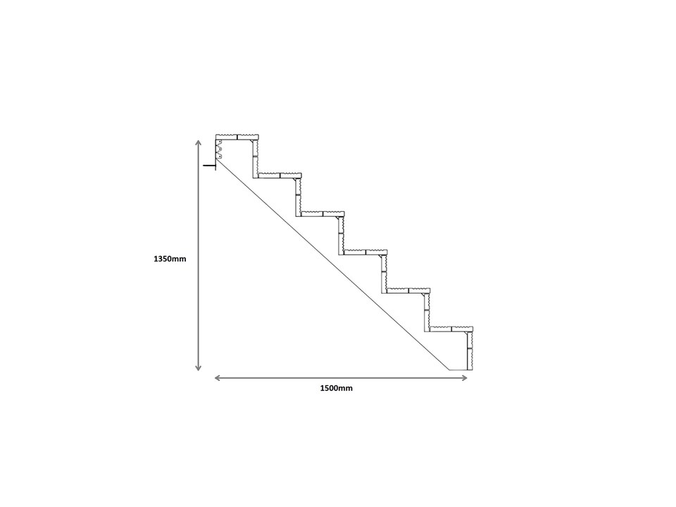 image 1 of eDecks 6-Step Decking Stairs Kit, Pressure Treated Timber - 890mm Span