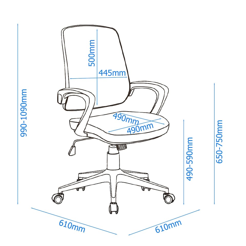 image 1 of Marvin Office Chair in Black Fabric