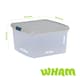 image 5 of Wham Clip 5x 25.5L Square Plastic Storage Boxes with Clip Lock Lids. Ideal for Home, Office, Toys & More - Clear/Stone | Cream | Stone | 5