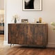 image 2 of COSTWAY Buffet Sideboard Modern 4-Door Storage Cabinet Brown Brown