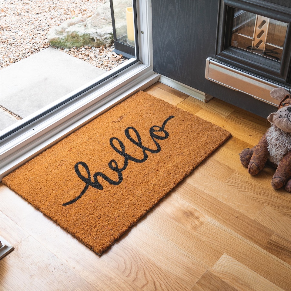 image 1 of Nicola Spring Coir Door Mat - 60 x 40cm - Hello