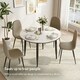 image 2 of VonHaus Round 4 Seater Marble Effect Dining Table