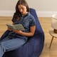 image 6 of Dalton Medium Beanbag Corduroy Navy Blue | Blue | Navy Blue | 1